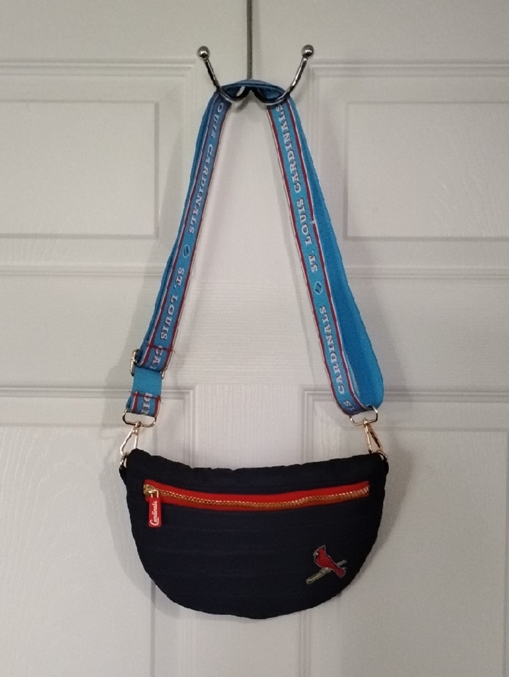 Navy Crossbody Bag with Blue Strap